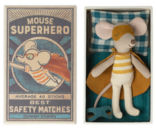 Load image into Gallery viewer, Maileg Super hero mouse, Little brother matchbox