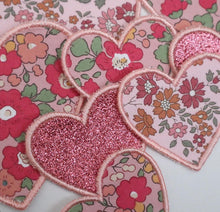 Load image into Gallery viewer, Liberty Appliqué Iron On Heart Patch.