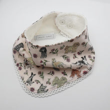 Load image into Gallery viewer, Liberty London Baby Bib Mal's Pals with lace