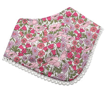 Load image into Gallery viewer, Liberty London Glitter Poppy and daisy dribble bib