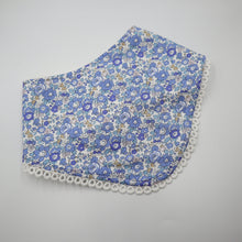 Load image into Gallery viewer, Liberty London Baby Bib Betsy Ann Blue with lace