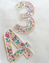 Load image into Gallery viewer, Liberty Appliqué Numbers. (Iron on)