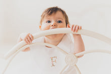 Load image into Gallery viewer, Personalised Scalloped Floral Letter Bib