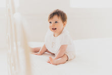 Load image into Gallery viewer, Personalised Scalloped Floral Letter Bib