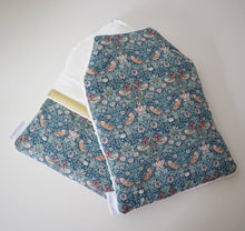 Load image into Gallery viewer, Strawberry Thief Green Hot Water bottle.