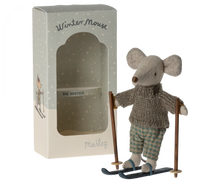 Load image into Gallery viewer, Maileg Winter mouse with ski set, Big brother
