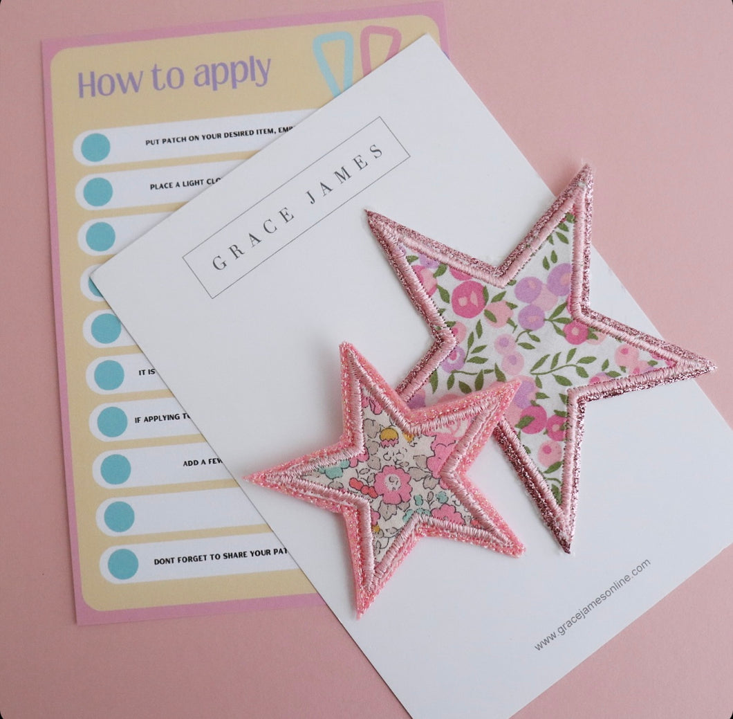 Liberty London Appliqué Star Patch.  (Iron on)