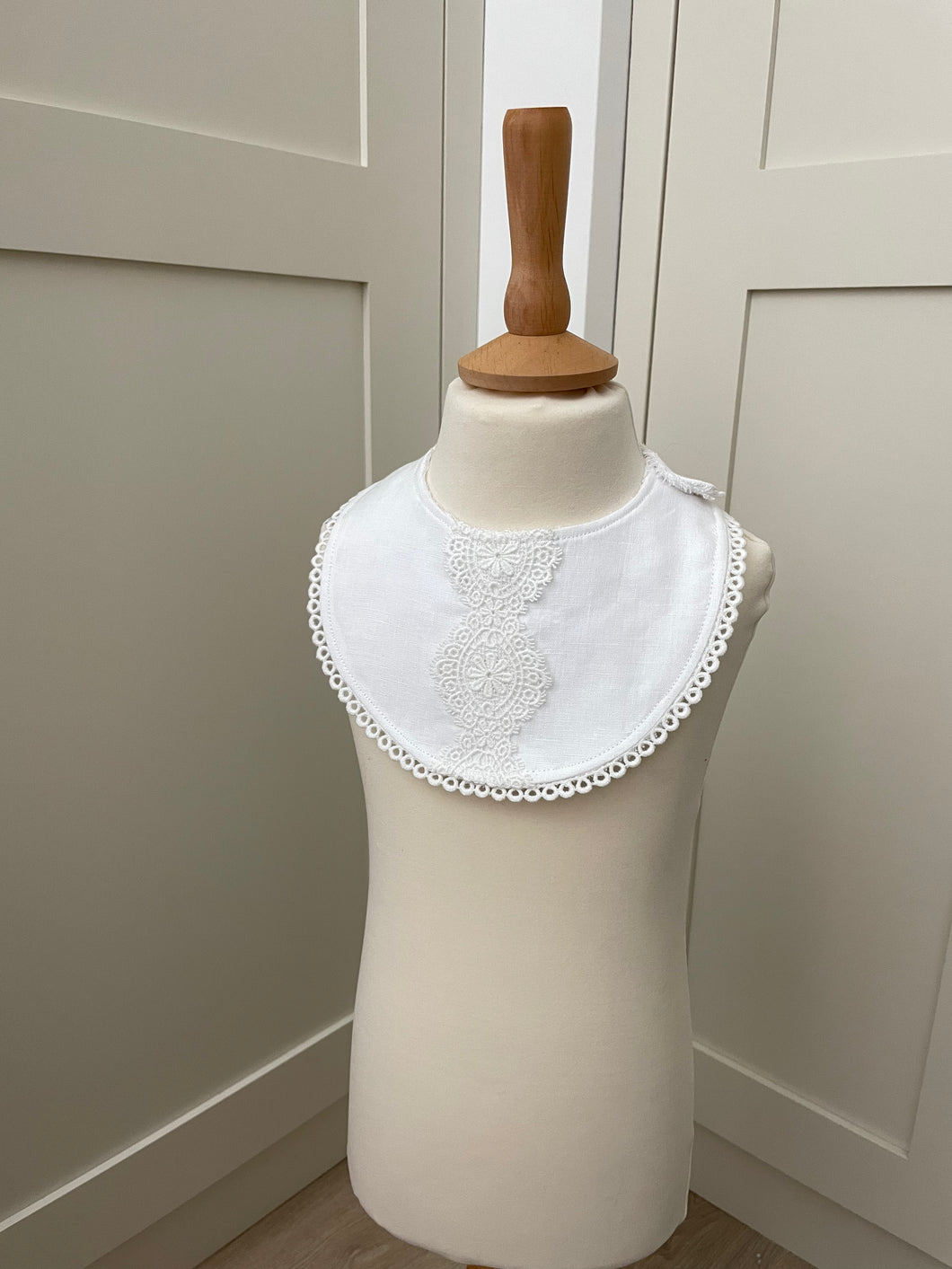 Irish Linen and Lace Christening Bib
