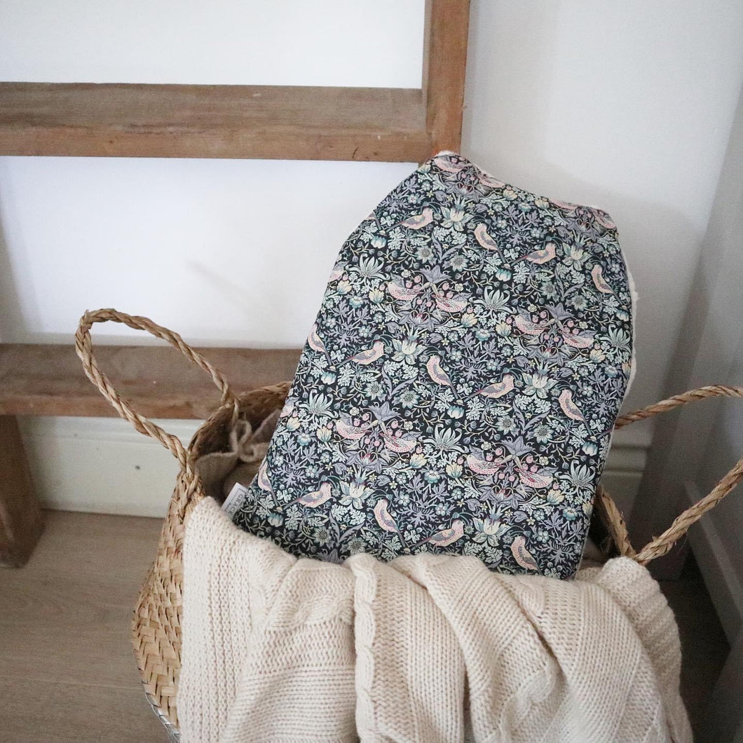 Liberty Strawberry Thief Black  Hot Water bottle