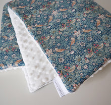 Load image into Gallery viewer, Strawberry Thief Green Padded Liberty Blanket
