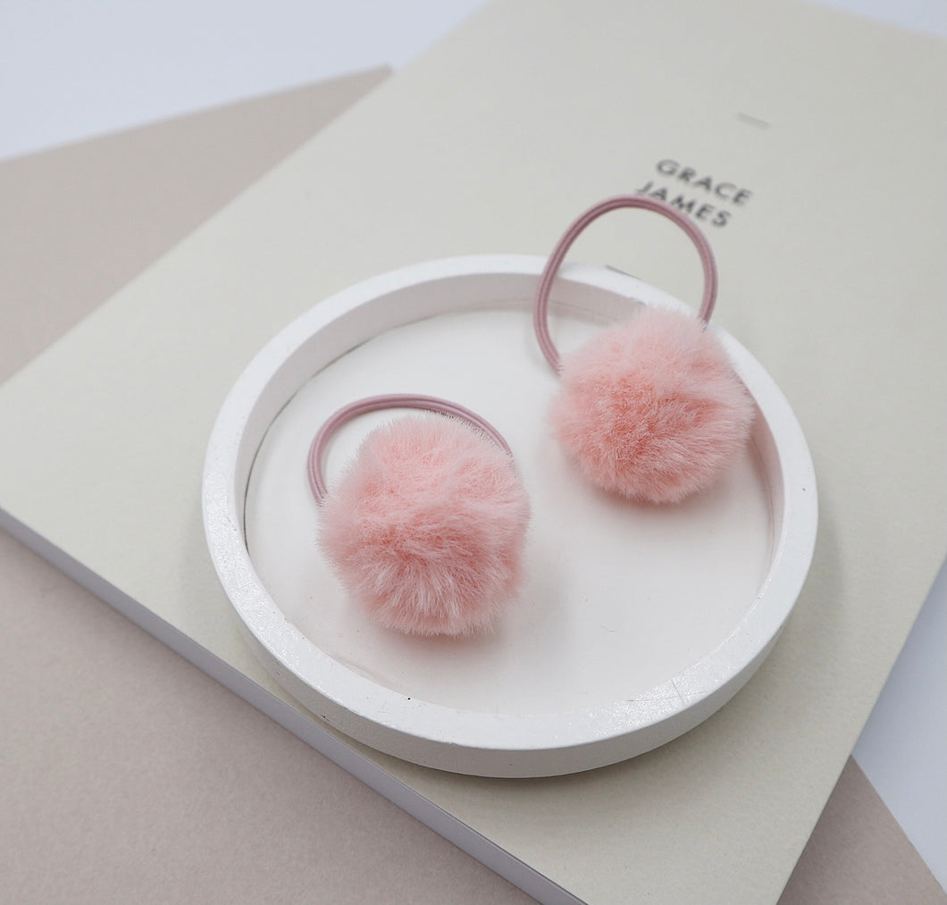Pink Pom Pom Hair Bobbles