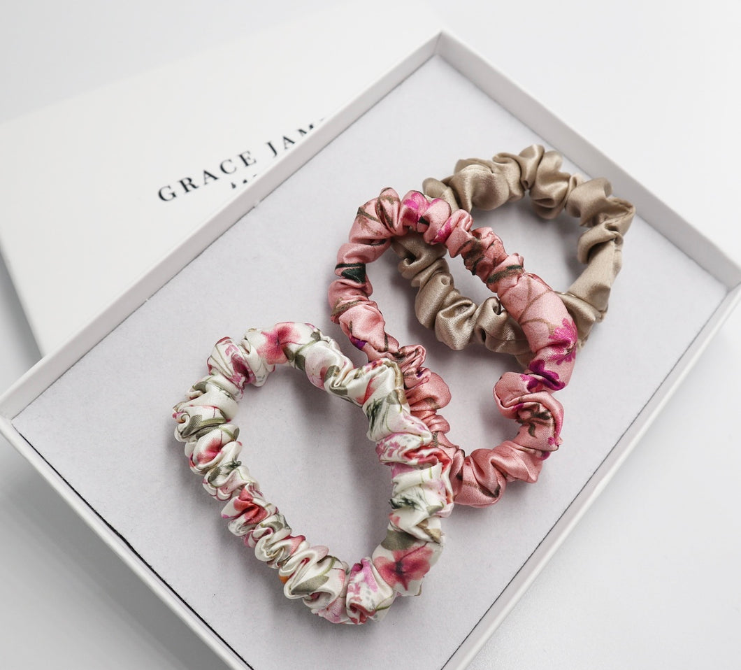 Liberty London Silk Scrunchies Trio Petal