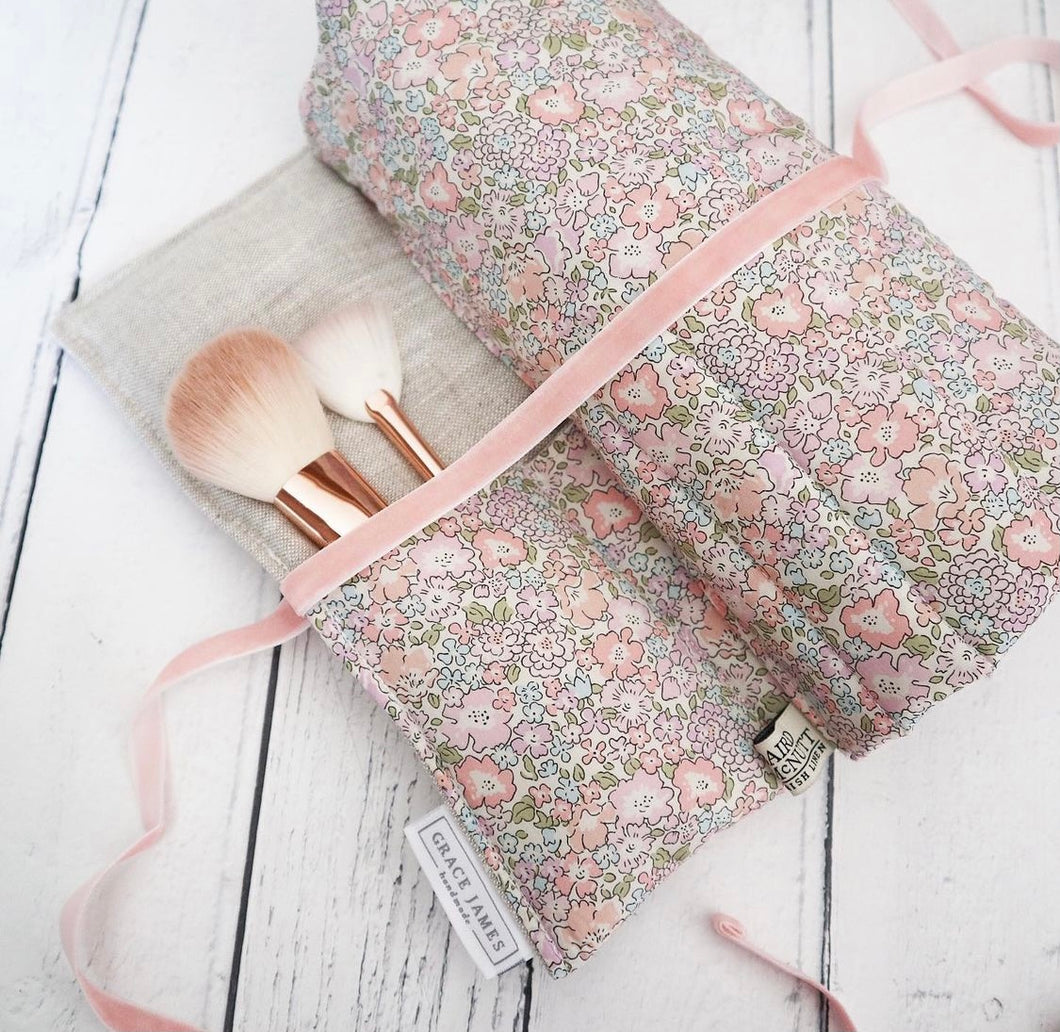 Liberty London Michelle and Irish Linen Makeup Brush Roll