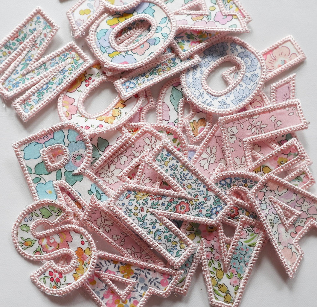 Liberty Appliqué Letters.  (Iron on)