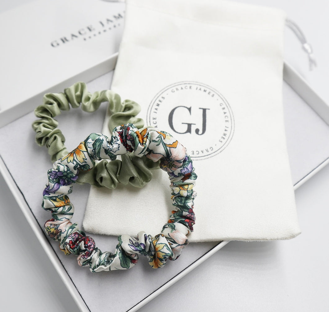 Liberty London Silk Scrunchies Garden Floral