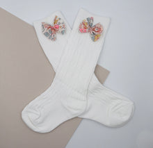 Load image into Gallery viewer, Cream Liberty Bow Socks
